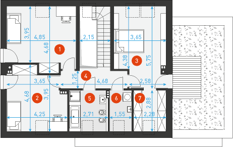 Atrakcyjny 3A - Rzut poddasza