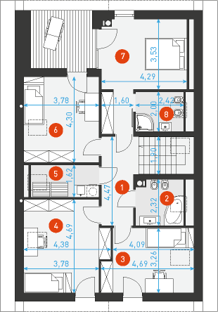 Dostępny 1 - Rzut poddasza
