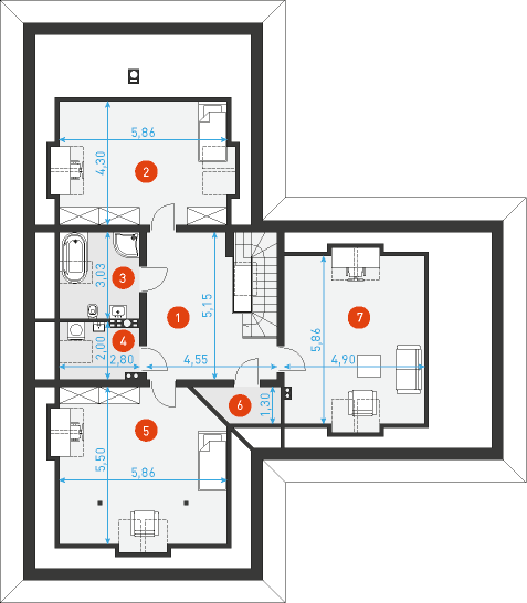 Kameralny 4 - Rzut poddasza