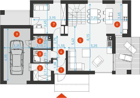 Prosty 1 - Rzut parteru