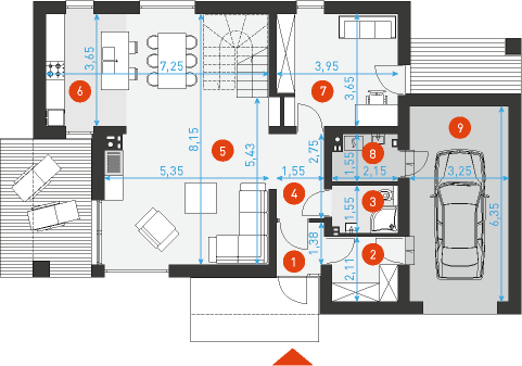 Prosty 1 - Rzut parteru