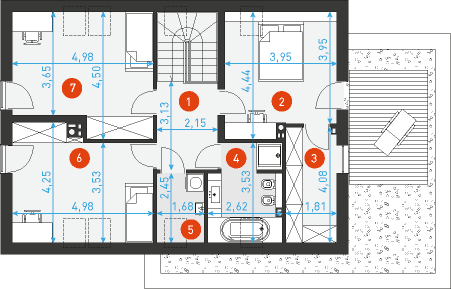 Prosty 1 - Rzut poddasza