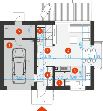 Przytulny 1 - Rzut parteru