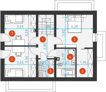 Przytulny 1 - Rzut poddasza