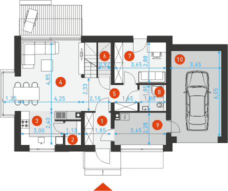 Przytulny 2 - Rzut parteru