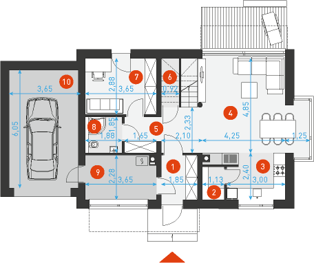 Przytulny 2 - Rzut parteru