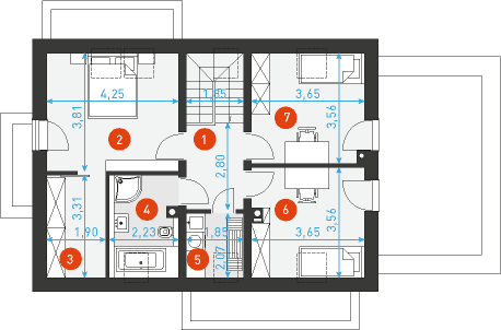 Przytulny 2 - Rzut poddasza