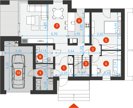 Ciekawy 1A - Rzut parteru